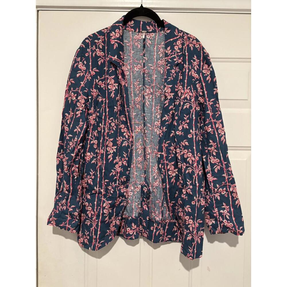 Women's‎ Free People very oversized XS blue floral /blazer jacket #1273 new
